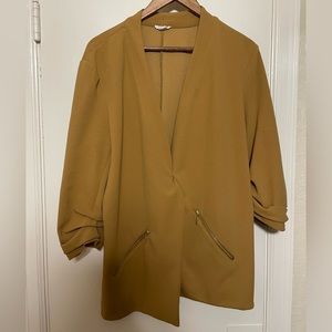 Mustard Yellow Open Front Blazer